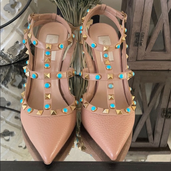Valentino Rockstud Rolling Tan Size 38 - Picture 1 of 5